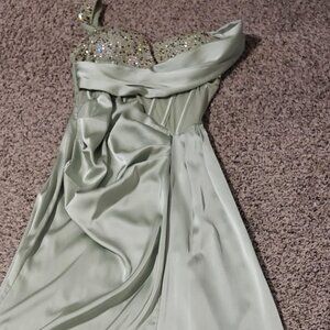 Olive ball gown